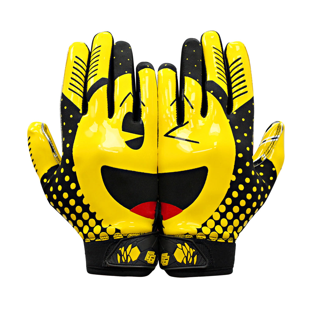 Smiley Youth Football Gloves NFL Gloves Wide Receiver Gloves