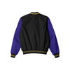 Stylish Baltimore Ravens bomber jacket with front zipper, ribbed cuffs, and soft inner lining for casual streetwear style.