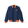 Stylish Chicago Bears bomber jacket with front zipper, ribbed cuffs, and soft inner lining for casual streetwear style.