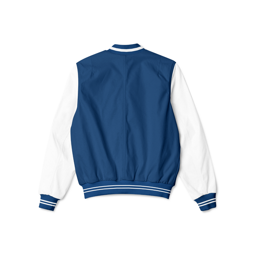 Stylish Indianapolis Colts bomber jacket with front zipper, ribbed cuffs, and soft inner lining for casual streetwear style.