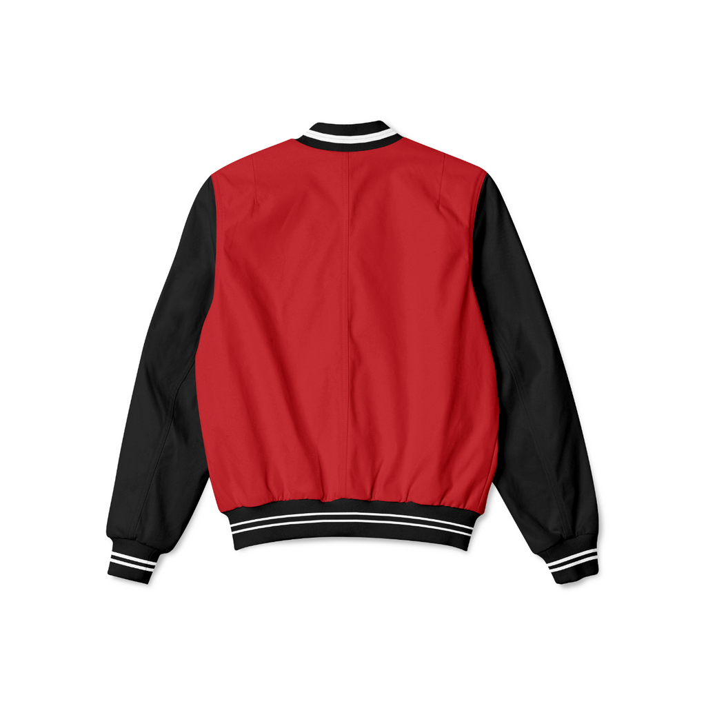 Stylish Kansas City Chiefs bomber jacket with front zipper, ribbed cuffs, and soft inner lining for casual streetwear style.