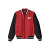 Stylish Kansas City Chiefs bomber jacket with front zipper, ribbed cuffs, and soft inner lining for casual streetwear style.