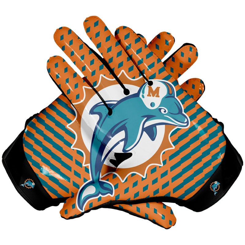 Miami Dolphins Football Gloves