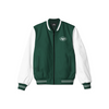 Stylish NY Jets  bomber jacket with front zipper, ribbed cuffs, and soft inner lining for casual streetwear style.