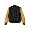 Stylish Saints bomber jacket with front zipper, ribbed cuffs, and soft inner lining for casual streetwear style.