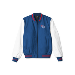 Tennessee Titans Bomber Jacket featuring team logo and colors, designed for fans and athletes, with a secure fit.